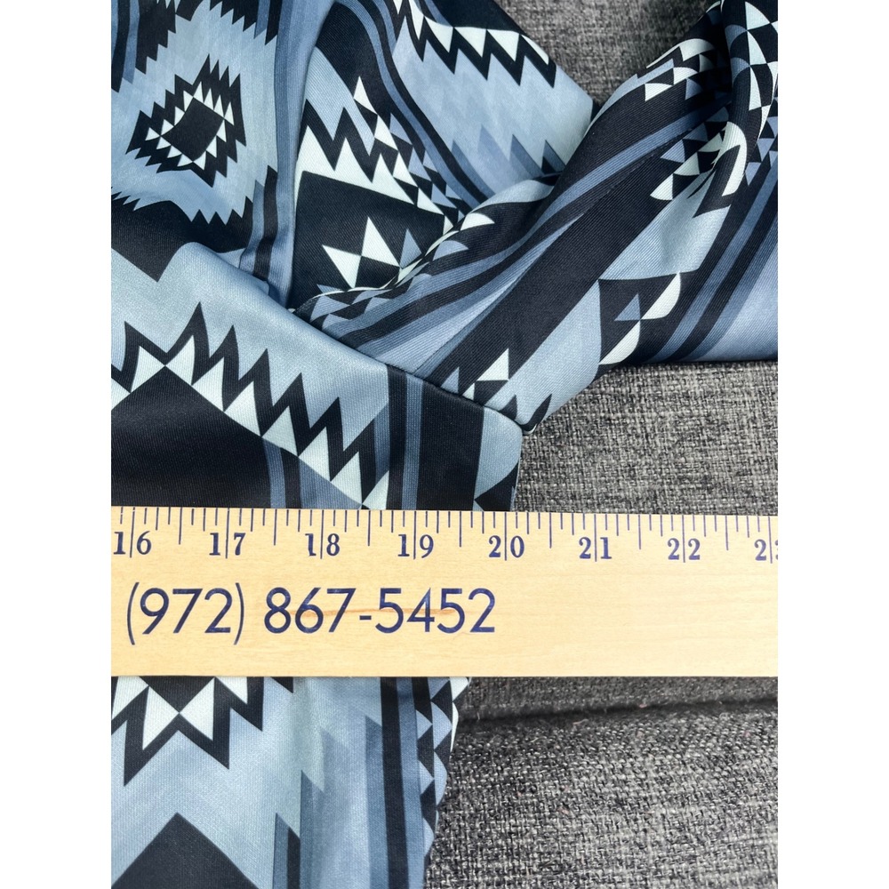 Crazy Train Womens Blue Grey Geometric Southwestern Open Front Blazer Large - Picture 8 of 10
